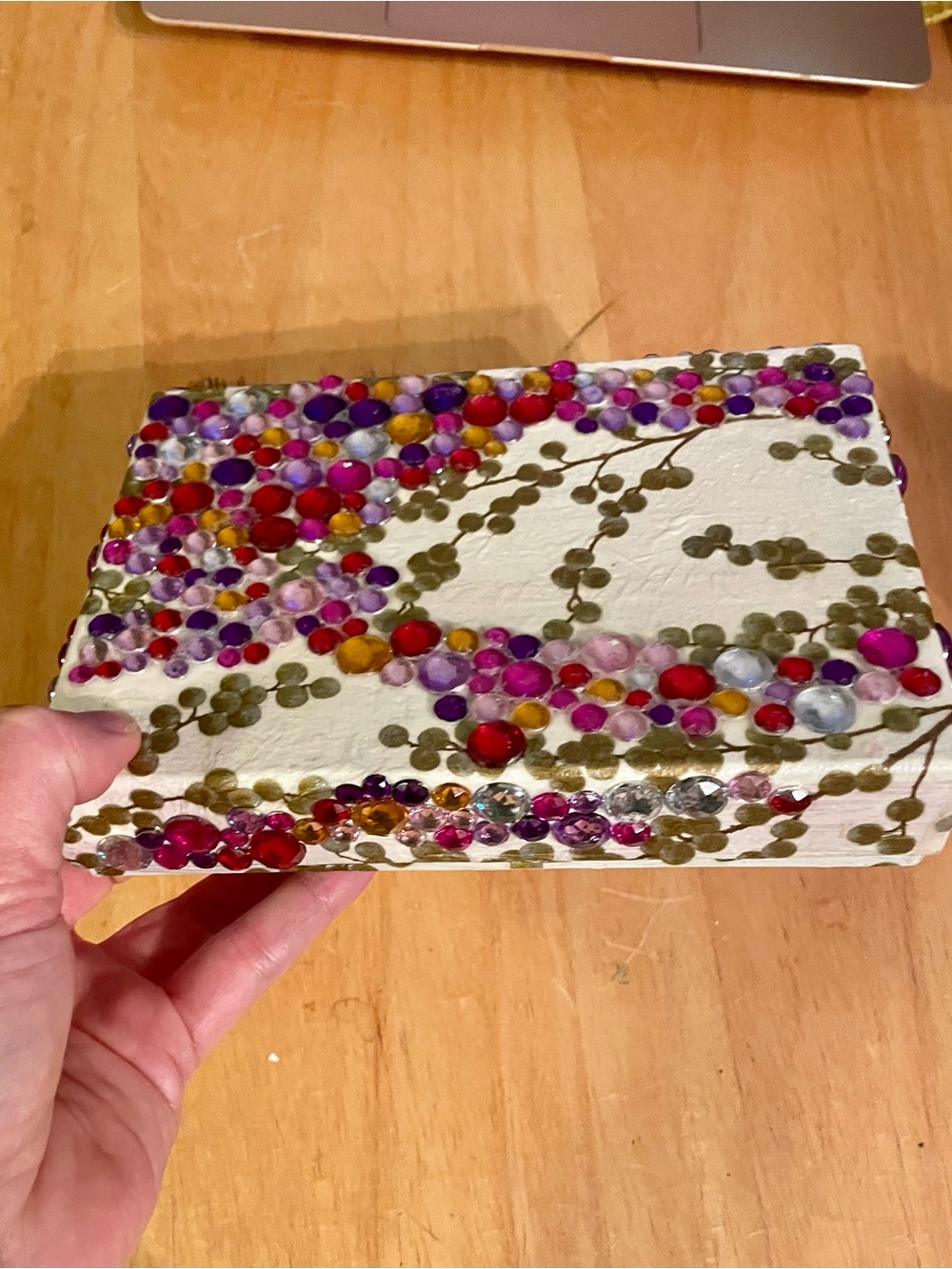 Decorative Gemstone Accent Box in Multicolor - Handmade Home Accent